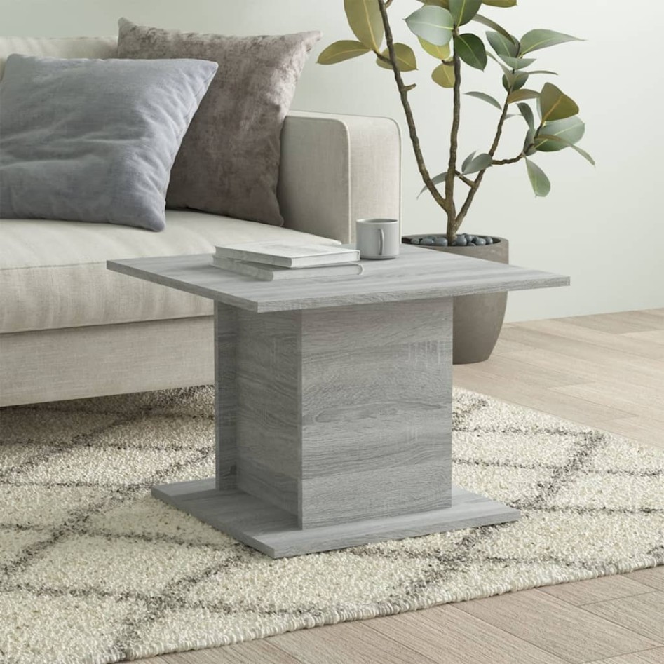 Mesa de centro madera de ingeniería gris Sonoma 55,5x55,5x40