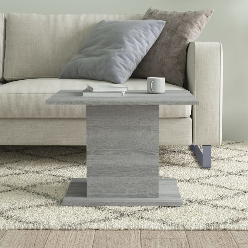 Mesa de centro madera de ingeniería gris Sonoma 55,5x55,5x40