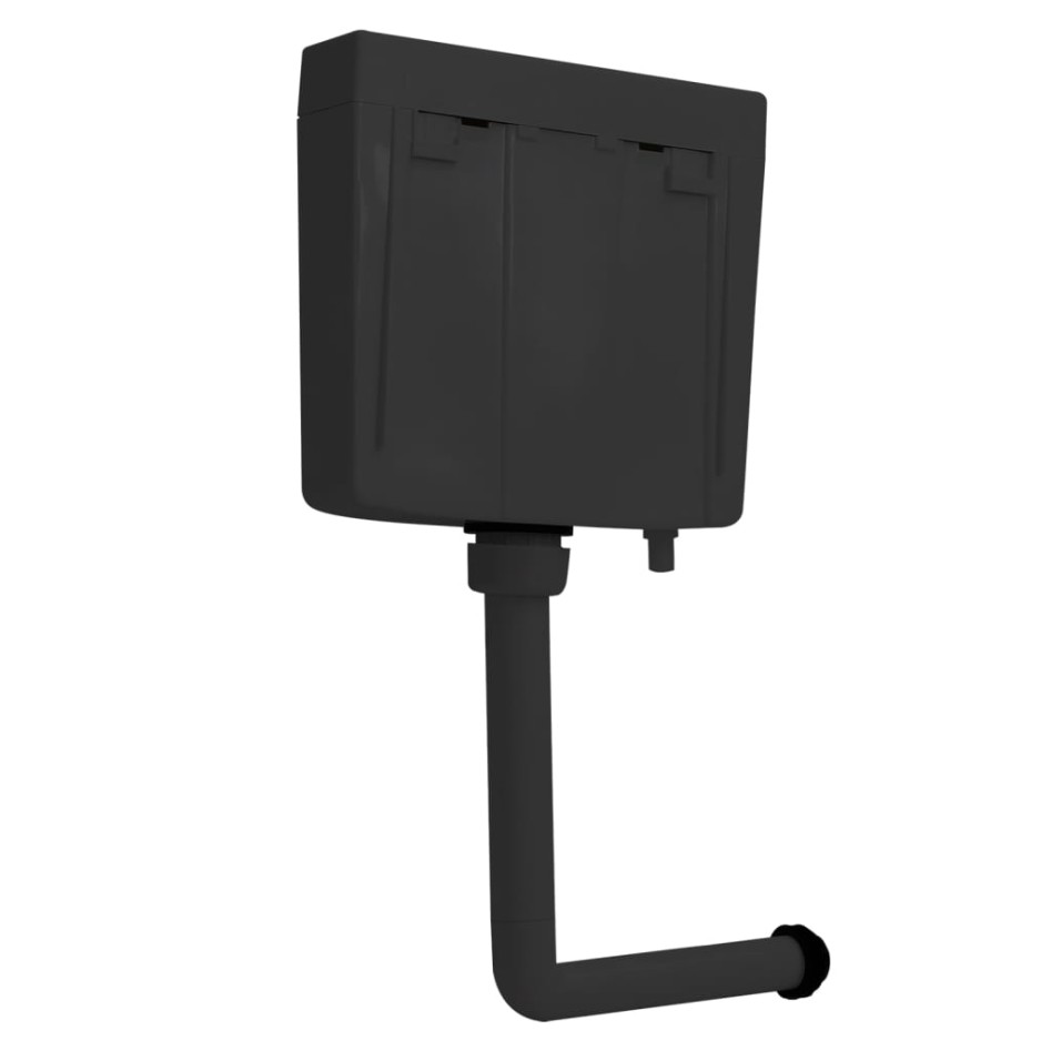 Cisterna de inodoro con entrada de agua inferior negra 3/6