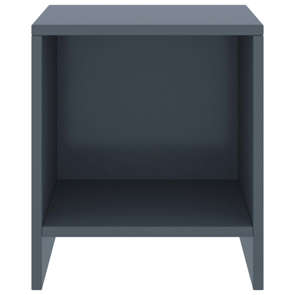 Mesita de noche madera maciza de mango gris claro 35x30x40