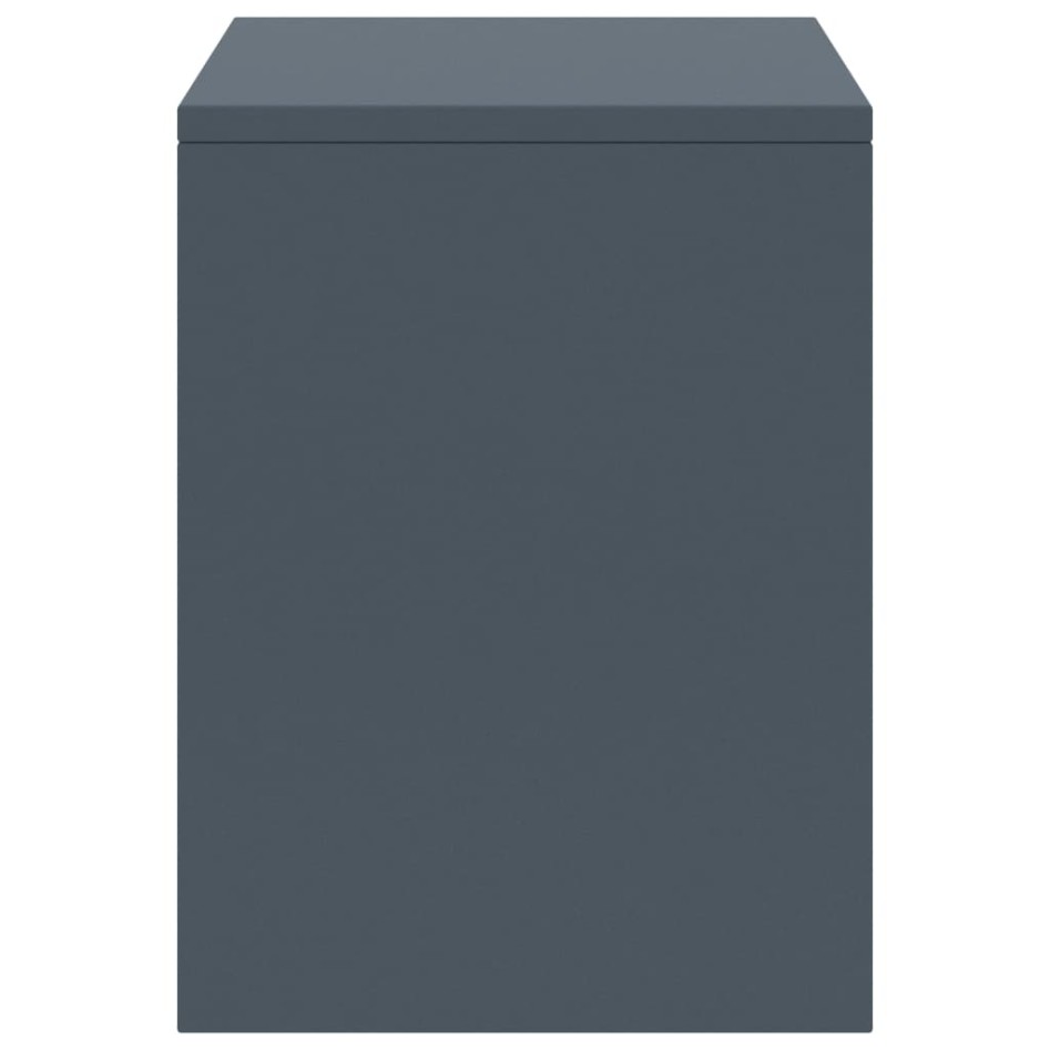 Mesita de noche madera maciza de mango gris claro 35x30x40