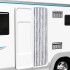 Cortina mosquitera gris y blanco chenilla 56x200