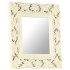 Espejo tallado a mano madera maciza de mango blanco 50x50