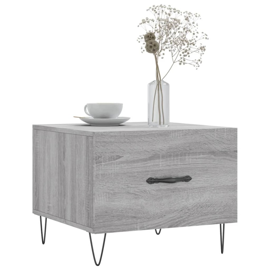 Mesa de centro madera contrachapada gris Sonoma 50x50x40