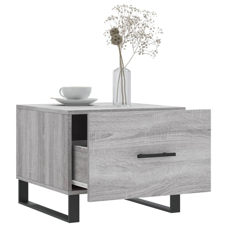 Mesa de centro madera contrachapada gris Sonoma 50x50x40