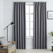 Cortinas opacas con ganchos 2 piezas gris 140x225 cm