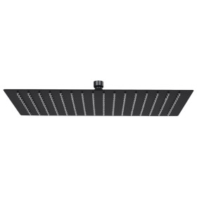 Cabezal ducha efecto lluvia acero inox cuadrado negro 40x30