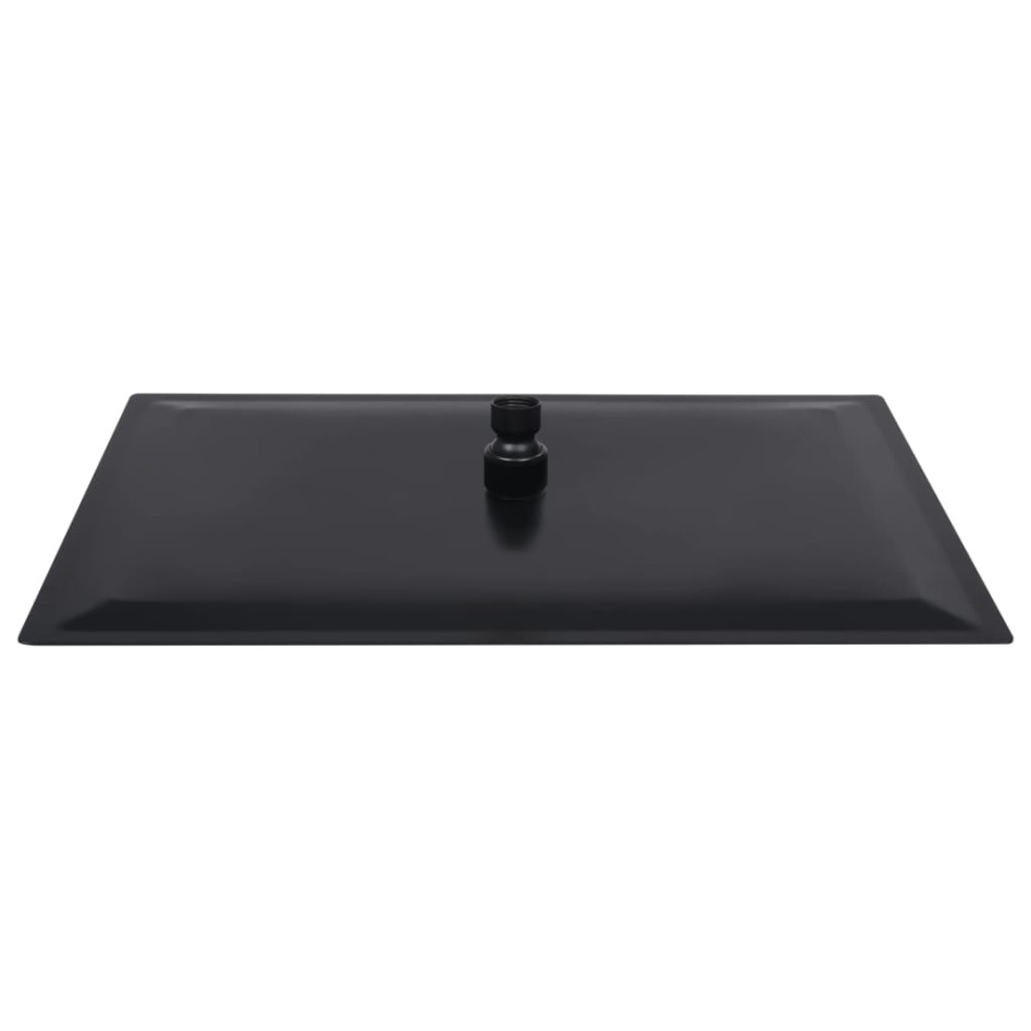 Cabezal ducha efecto lluvia acero inox cuadrado negro 40x30