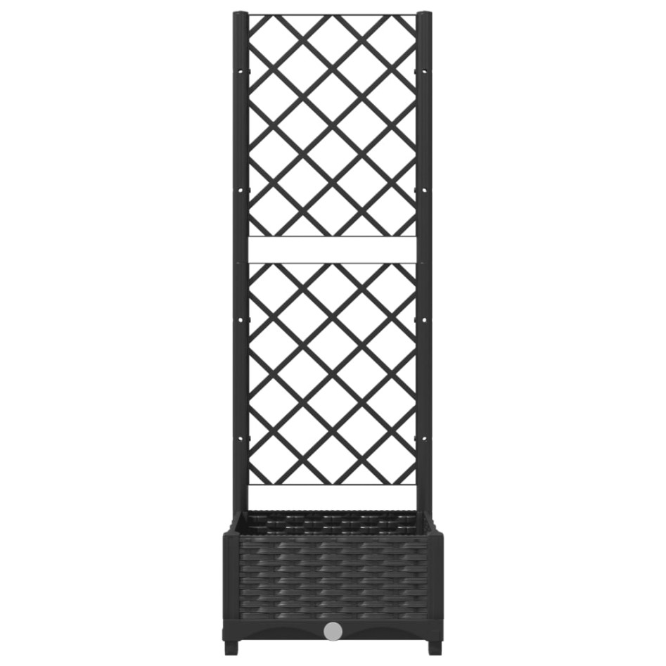 Jardinera con enrejado PP negro 40x40x121,5