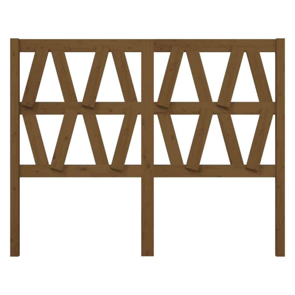 Cabecero de cama madera maciza de pino marrón miel 126x4x100