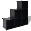 Estantería de cubos con 6 compartimentos negro