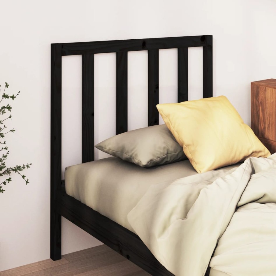 Cabecero de cama madera maciza de pino negro 106x4x100