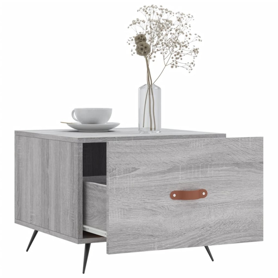 Mesa de centro madera de ingeniería gris Sonoma 50x50x40