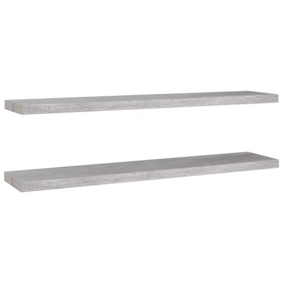 Estante flotante pared 2 uds MDF gris hormigón 120x23,5x3,8