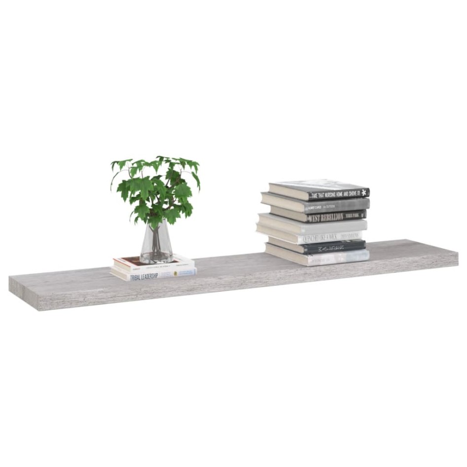 Estante flotante pared 2 uds MDF gris hormigón 120x23,5x3,8