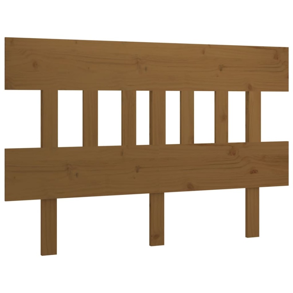 Cabecero de cama madera maciza de pino marrón miel