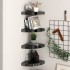 Estantes flotantes esquina 4 uds MDF negro brillo 25x25x3,8