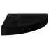 Estantes flotantes esquina 4 uds MDF negro brillo 25x25x3,8