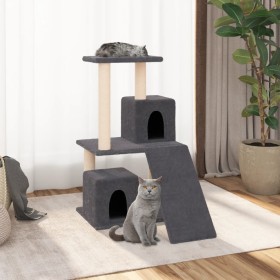Rascador para gatos con postes de sisal gris oscuro 82