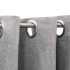 Cortinas opacas con ojales look de lino 2 pzas gris 140x245