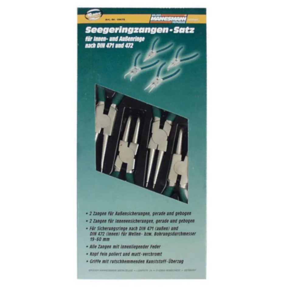 Brüder Mannesmann Juego de alicates para arandelas 4 piezas