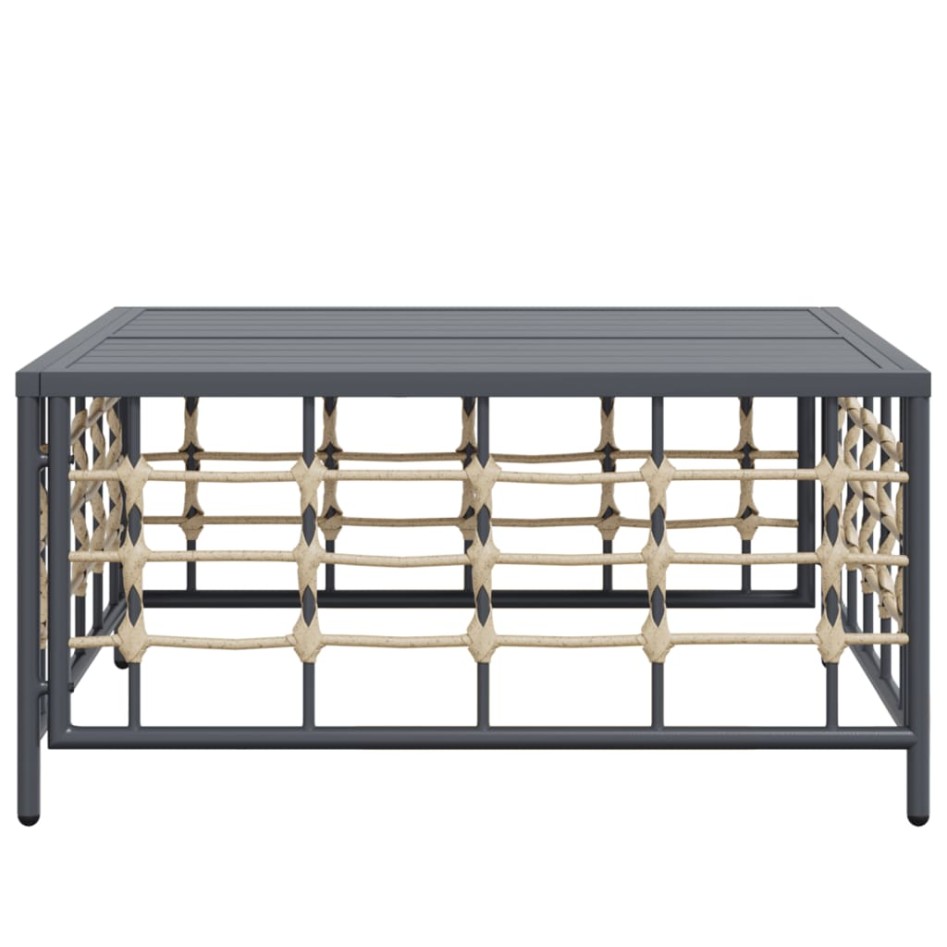 Mesa de jardín ratán sintético gris antracita 70x70x34