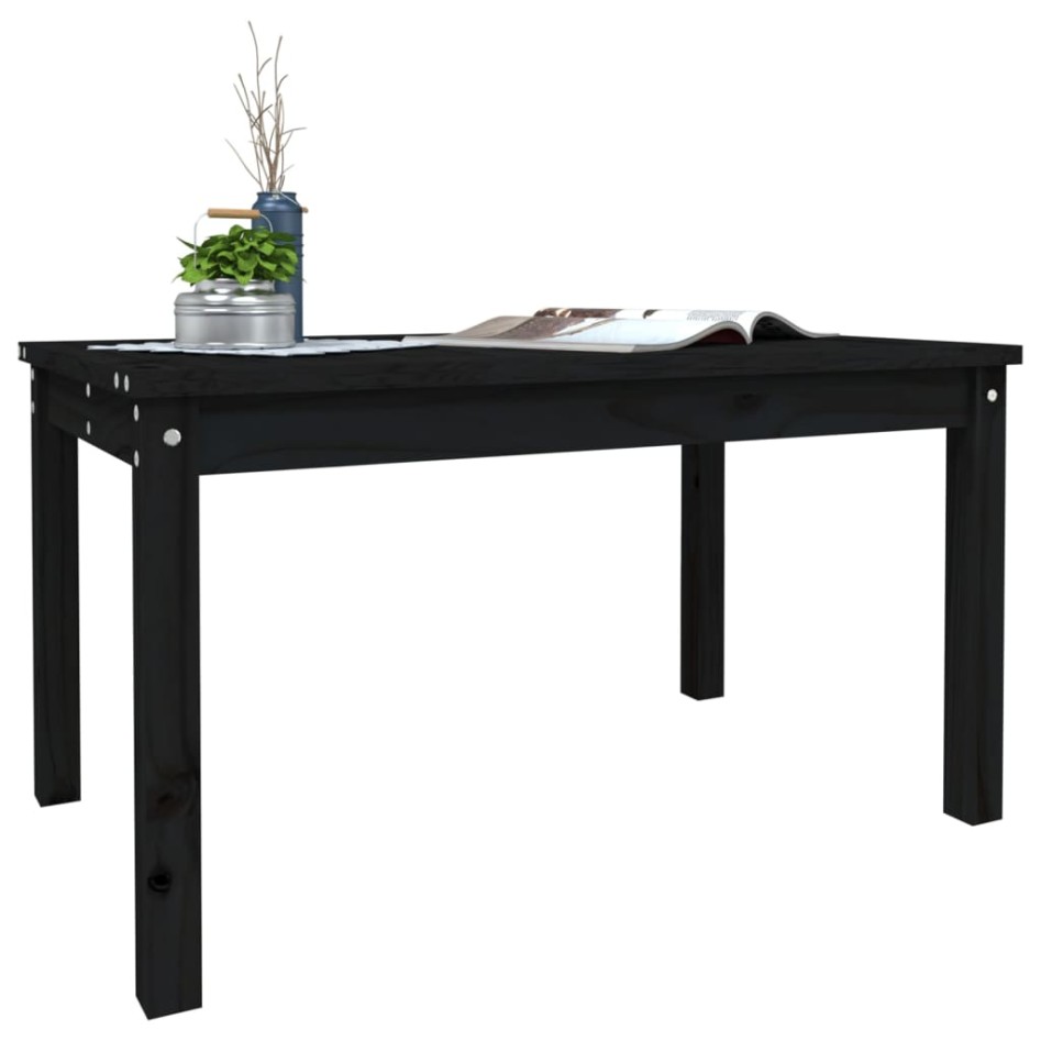 Mesa de jardín madera maciza pino negro 82,5x50,5x45