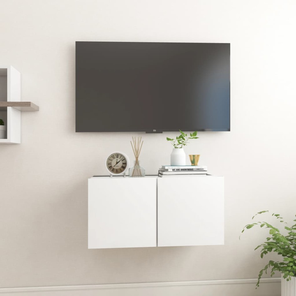Mueble de TV colgante blanco 60x30x30