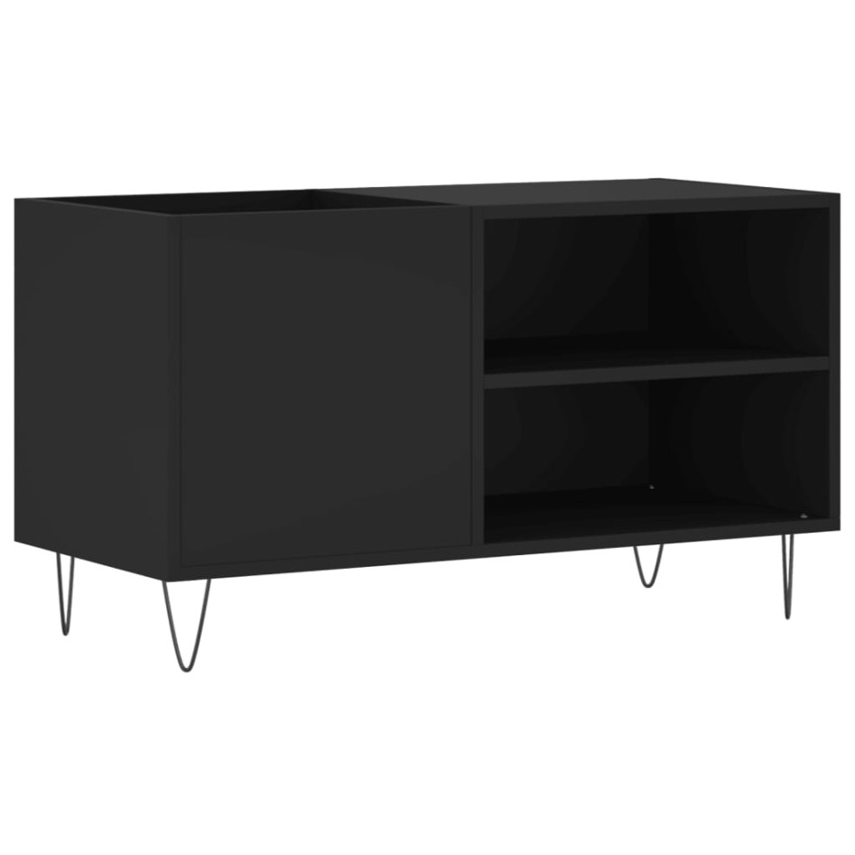 Mueble de discos madera de ingeniería negro 85x38x48