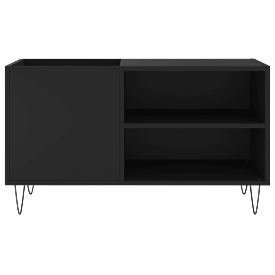 Mueble de discos madera de ingeniería negro 85x38x48