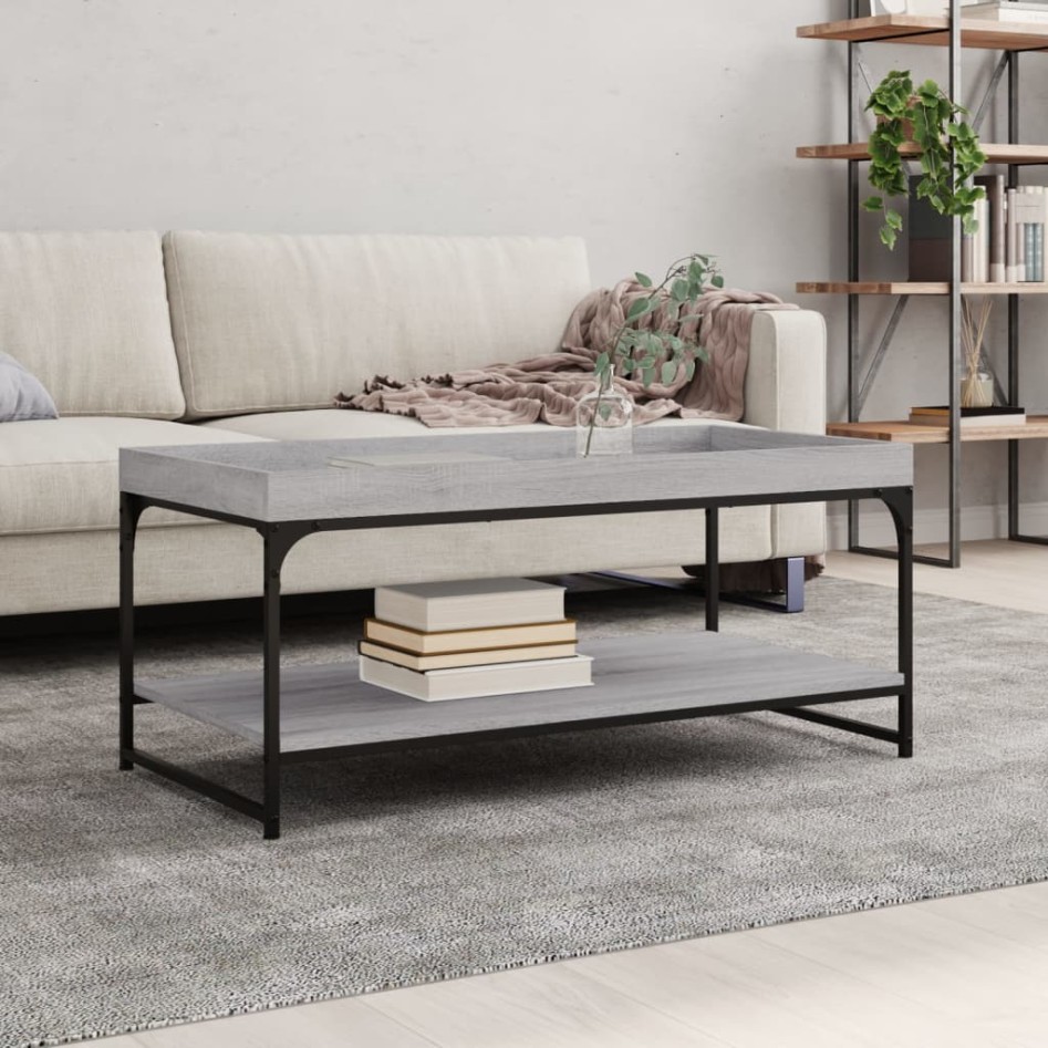 Mesa de centro madera de ingeniería gris Sonoma 100x49x45