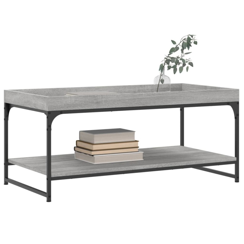 Mesa de centro madera de ingeniería gris Sonoma 100x49x45