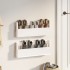 Estantes de zapatos de pared 2 uds madera pino blanco