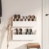 Estantes de zapatos de pared 2 uds madera pino blanco