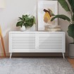 Puerta de armario lamas 2 uds madera pino blanco 39,5x59,4 cm