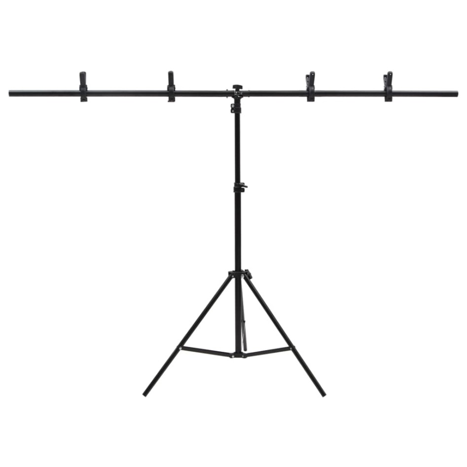 Soporte para fondos en forma de T negro 151x60x(70-200)