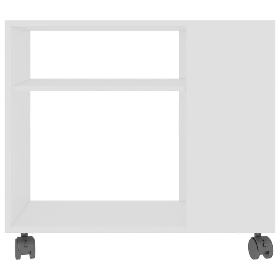 Mesa auxiliar de madera contrachapada blanco 70x35x55