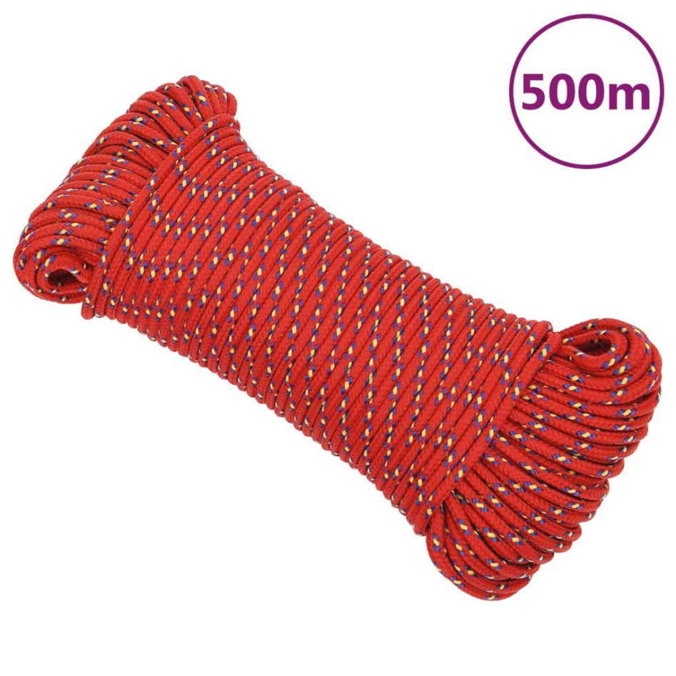 Cuerda de barco polipropileno rojo 5 mm 500