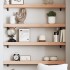 Estante de pared madera maciza de roble sin tratar 100x10x6