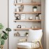 Estante de pared madera maciza de roble sin tratar 100x10x6