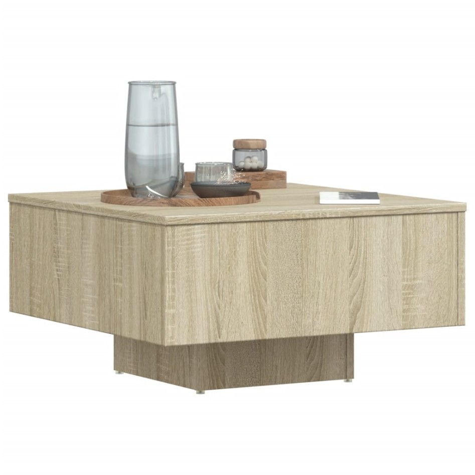 Mesa de centro madera contrachapada roble Sonoma 60x60x31,5