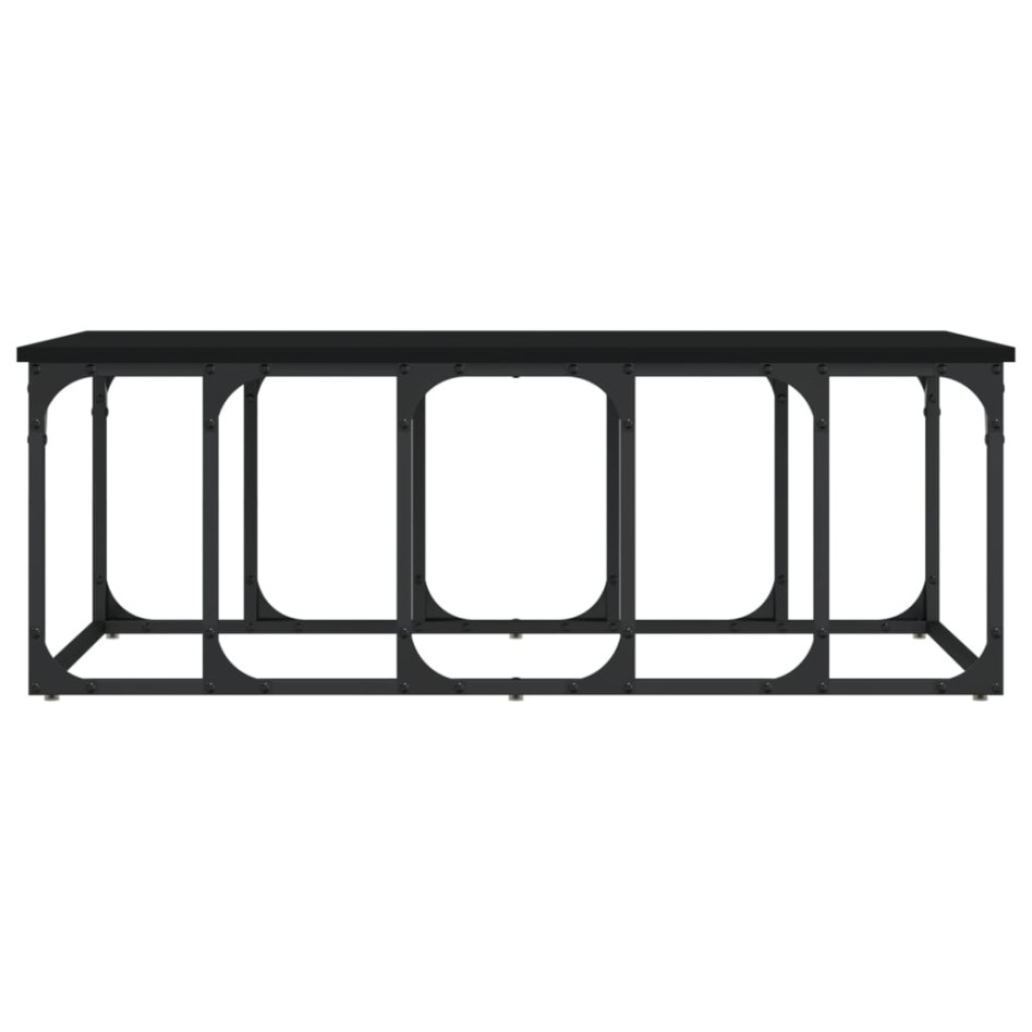 Mesa de centro madera de ingeniería negra 100x50x35,5