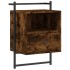 Mesita de noche de pared roble ahumado 40x30x61