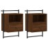 Mesitas de noche de pared 2 unidades marrón roble 40x30x61