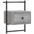 Mesita de noche de pared gris Sonoma 35x30x51