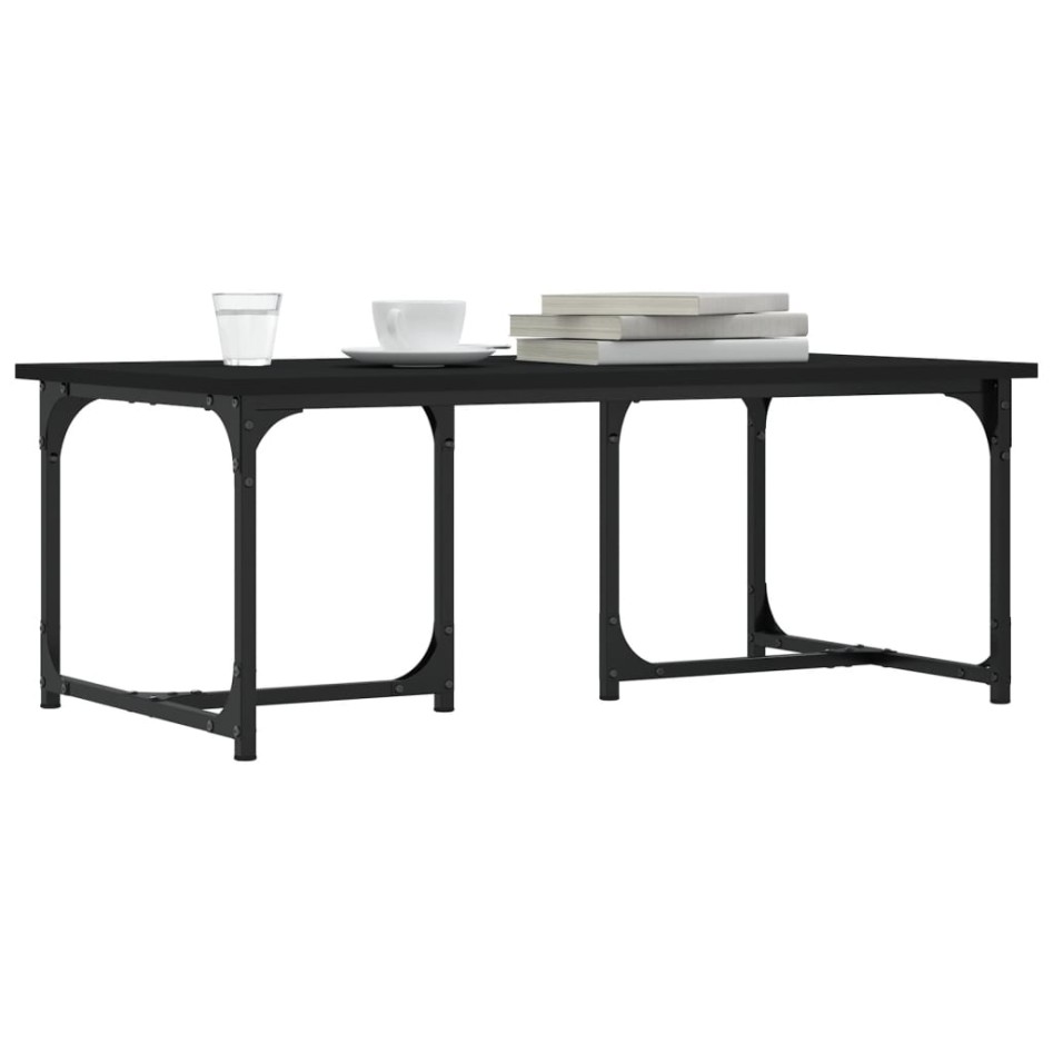 Mesa de centro madera contrachapada negro 90x50x35