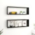 Estantes cubo de pared 2 uds contrachapado negro 80x15x26,5