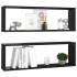Estantes cubo de pared 2 uds contrachapado negro 80x15x26,5