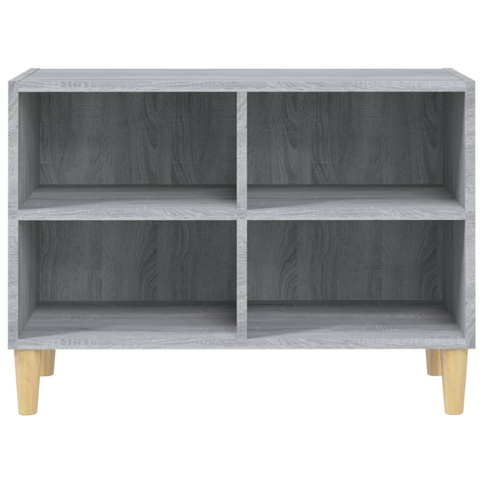 Mueble de TV con patas madera maciza gris Sonoma 69,5x30x50