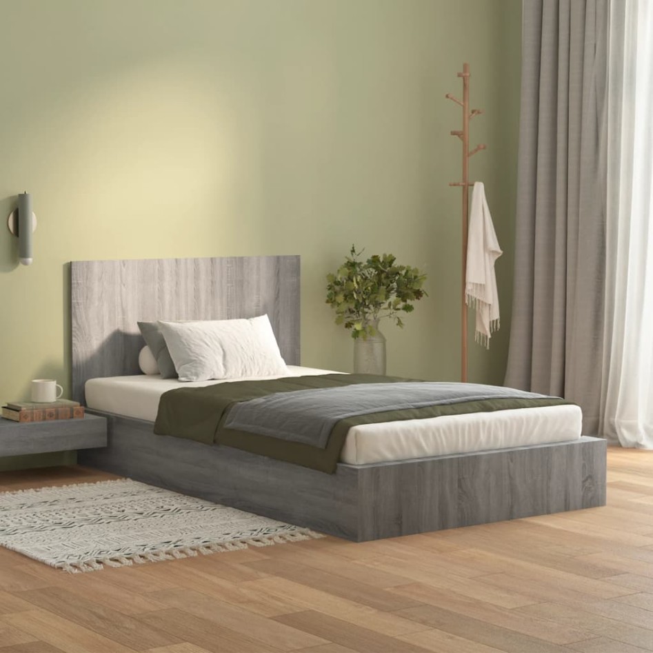 Cabecero de cama madera contrachapada gris Sonoma 120x1,5x80
